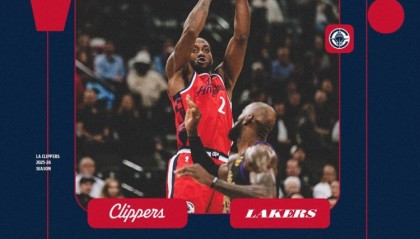 开云体育官网-老詹成背景！快船赢球海报：小卡面对老詹经典后仰跳投上封面